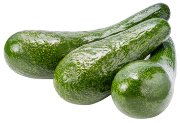 Fresh Avocados on white background, Fresh Long Neck Avocados isolate on white background PNG file.