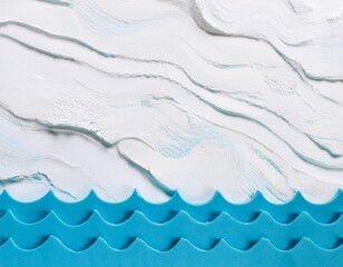 Fototapeta premium folded paper design that forms the edge of the beach with a blue ocean background. generative ai