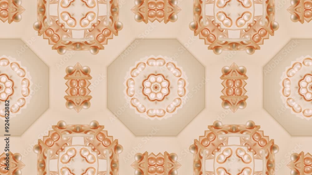 Poster abstract 3d mandala: a stunning kaleidoscope of geometric patterns. this video transforms intricate 