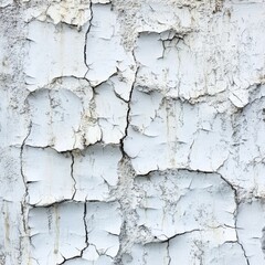 Obraz premium Shattered and Damaged White Wall Texture Background: A Visual Representation of Urban Decay and Structural Ruins.