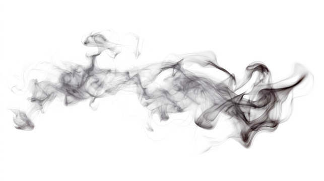 Smoke effect isolated on transparent background 
