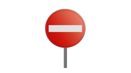 No entry, traffic sign isolated on transparent background	
