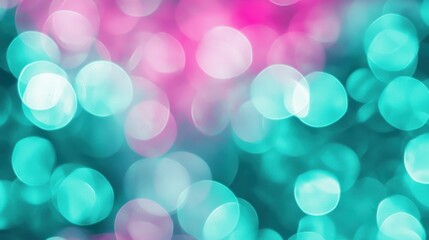 Fototapeta premium Playful Bokeh Effect in Pink and Teal Hues
