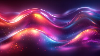 Obraz premium Vibrant Abstract Waves in Pink, Purple, and Blue Hues