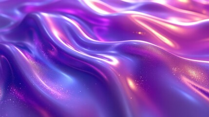 Fototapeta premium Vibrant Purple and Blue Wavy Reflective Surface Close-Up