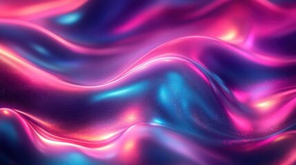 Obraz premium Vibrant Abstract Flowing Material in Pink, Blue, and Purple