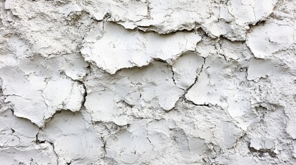 Fototapeta premium Weathered Textured White Wall with Cracks and Peeling Paint