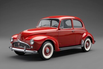Obraz premium Vintage Classic Car 3D Icon for Transportation Graphics