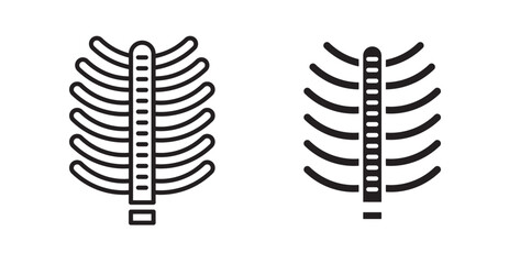 Human Ribs vector icon in solid and outline style