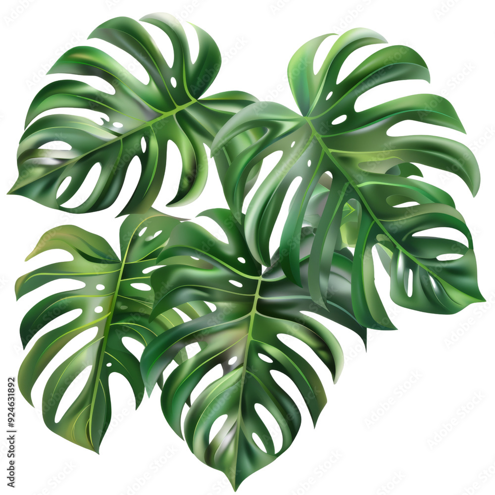 Wall mural Lush green banana leaf isolated on transparent background, tropical foliage, ideal for botanical decor, natural design, and eco-friendly branding