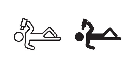 Drunk human vector icon in solid and outline style