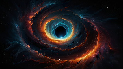 Breathtaking Black Hole Art: Mesmerizing Accretion Disk and Gravitational Distortion