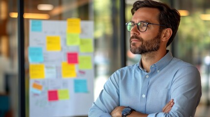Fototapeta premium Business Management Kanban Training, Generative AI