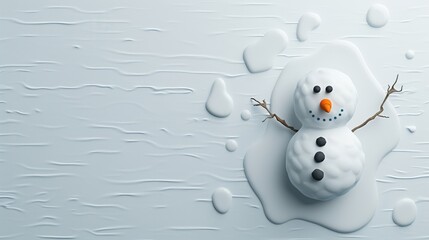 A melting snowman figure
