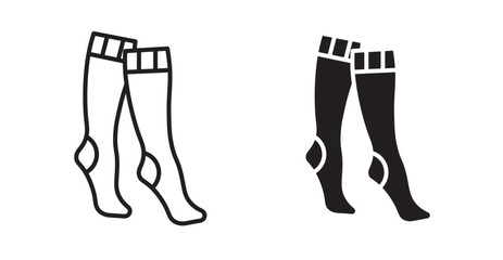 Women socks vector icon in solid and outline style