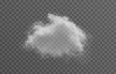 Vector cloud png. Realistic cloud, smoke or fog on an isolated transparent background.