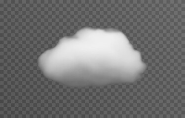Vector cloud png. Realistic cloud, smoke or fog on an isolated transparent background.