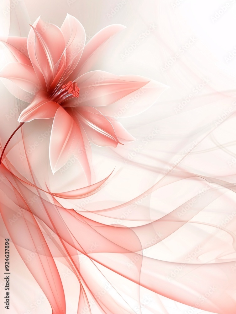 Aufkleber an elegant abstract background with delicate floral patterns in soft pastel tones, providing ample c