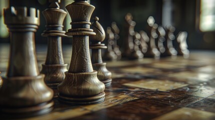 A detailed view of a chess game in progress, perfect for illustrations or explanations about strategy and tactics