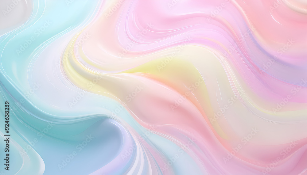 Poster soft pastel swirls in gentle colors create an abstract background for creative projects