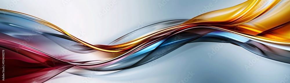 Poster a dynamic abstract background featuring swirling patterns in red, yellow, and blue, offering ample c
