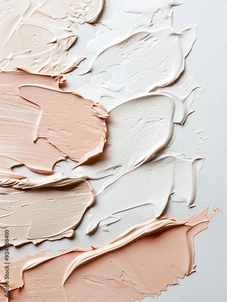 Poster an abstract background with textured layers of paint in earthy tones, leaving generous copy space fo
