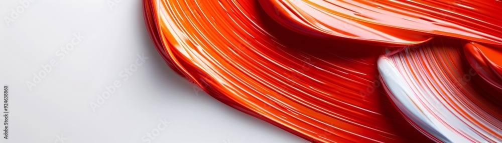Poster a vibrant abstract background showcasing dynamic brush strokes in red and orange, leaving a generous