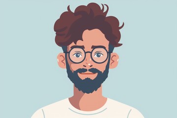 A person with glasses and a beard wearing a white shirt, suitable for use in editorial or commercial content