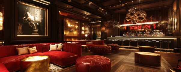 Luxurious Members-Only Club Exuding Social Prestige in Elegant Decor Setting