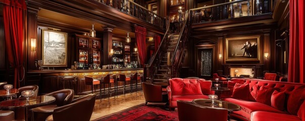 Prestigious Members-Only Club with Elegant Decor for Social Elite