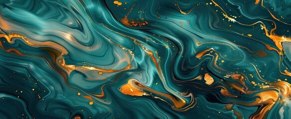 Fototapeta premium Abstract Swirling Blue and Gold Marble Texture