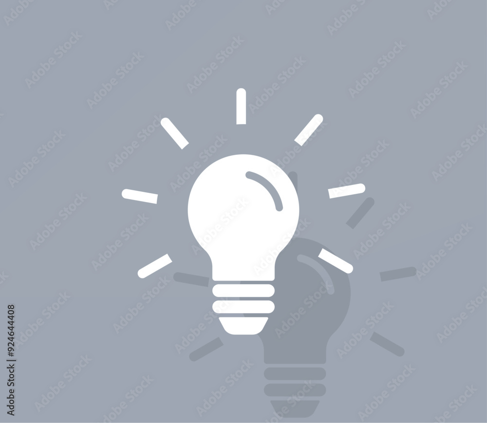 Poster vector icon of white color with shadow on gray background