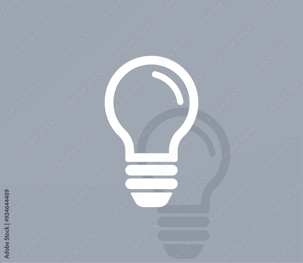 Poster vector icon of white color with shadow on gray background