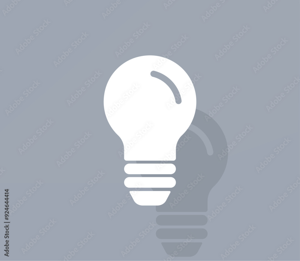 Poster Vector icon of white color with shadow on gray background