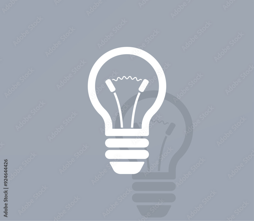 Poster vector icon of white color with shadow on gray background