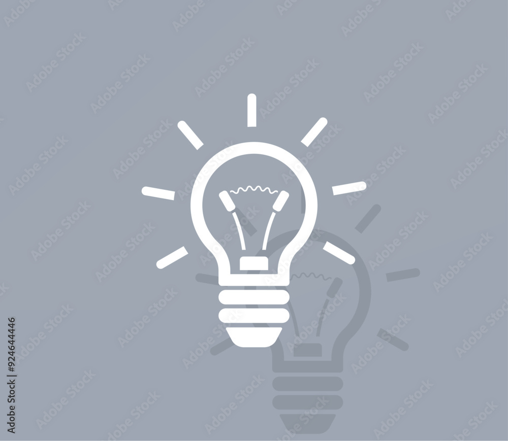 Poster vector icon of white color with shadow on gray background