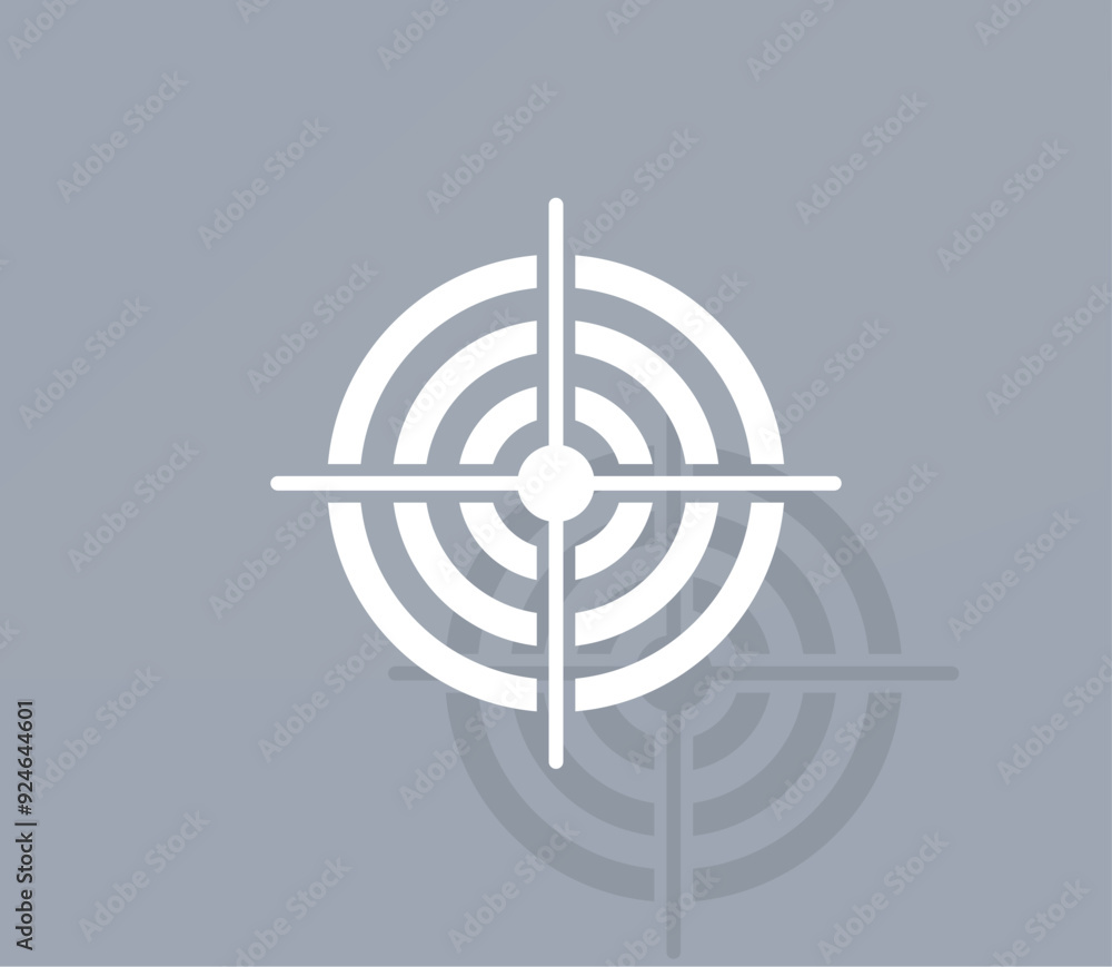 Poster vector icon of white color with shadow on gray background