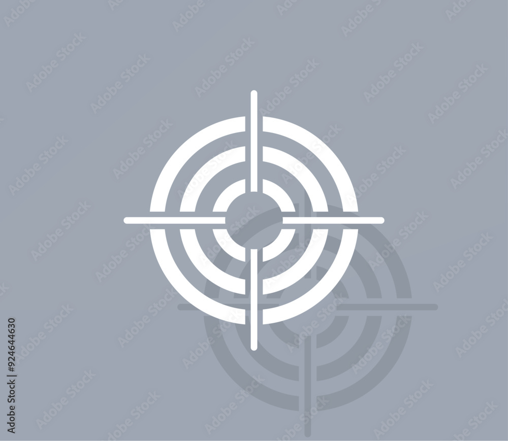 Poster vector icon of white color with shadow on gray background
