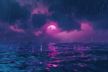 Natural scenery of a rainy day with trees and peaceful atmosphere
