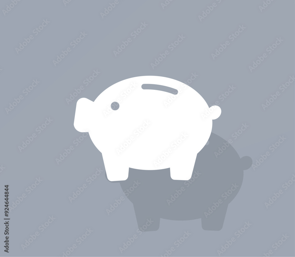 Poster vector icon of white color with shadow on gray background