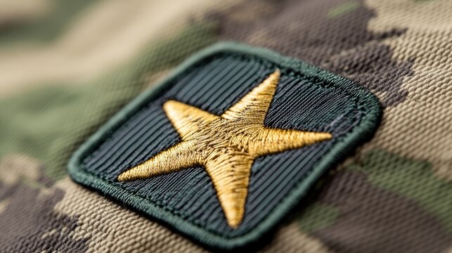 Esoteric camouflage patch adorned with inductive logo and N Tool flag on an army uniform, enhancing the military aesthetic