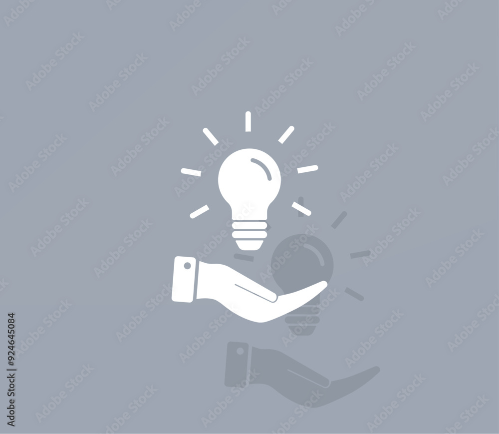 Poster vector icon of white color with shadow on gray background