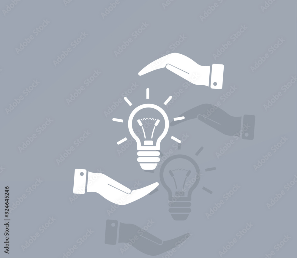 Poster vector ion of white color with shadow on gray background