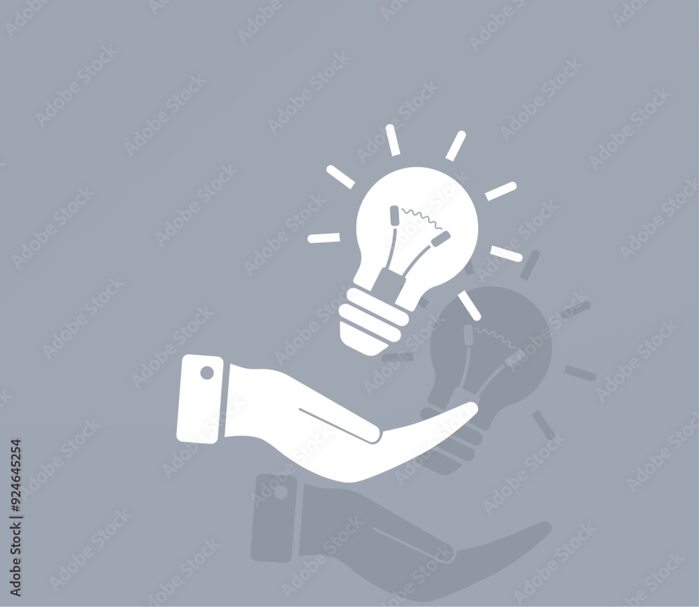 Poster vector ion of white color with shadow on gray background
