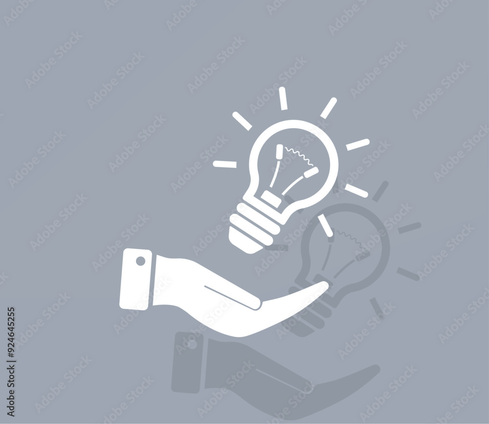 Poster vector ion of white color with shadow on gray background