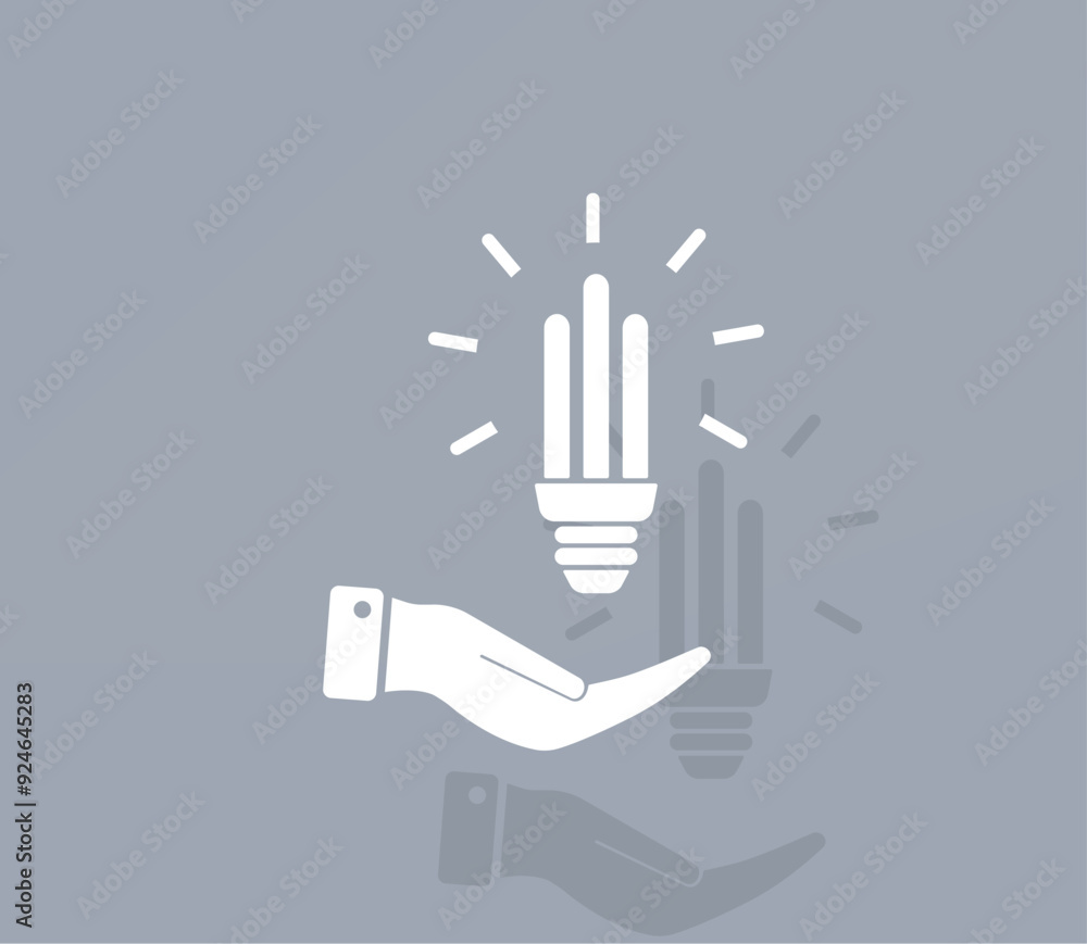 Poster vector ion of white color with shadow on gray background
