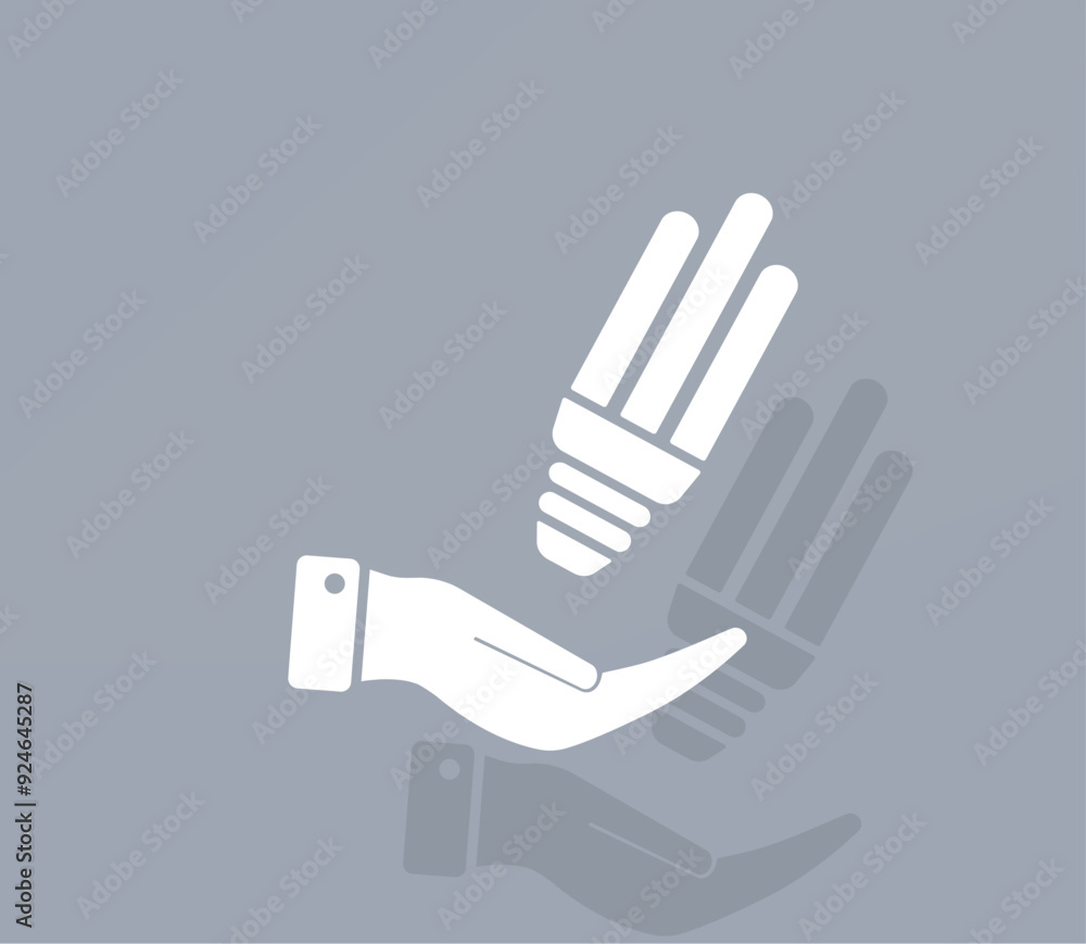 Poster vector ion of white color with shadow on gray background