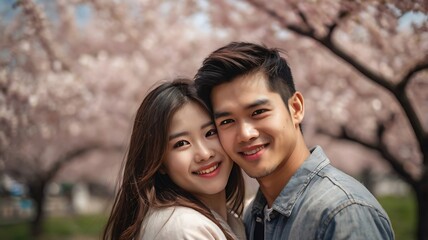 Fototapeta premium portrait of Beautiful living young couple,