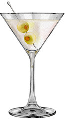 Martini Cocktail Illustration