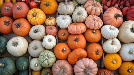 Fall, fall farmers bring their pumpkin vegetables to market. The generation of AI